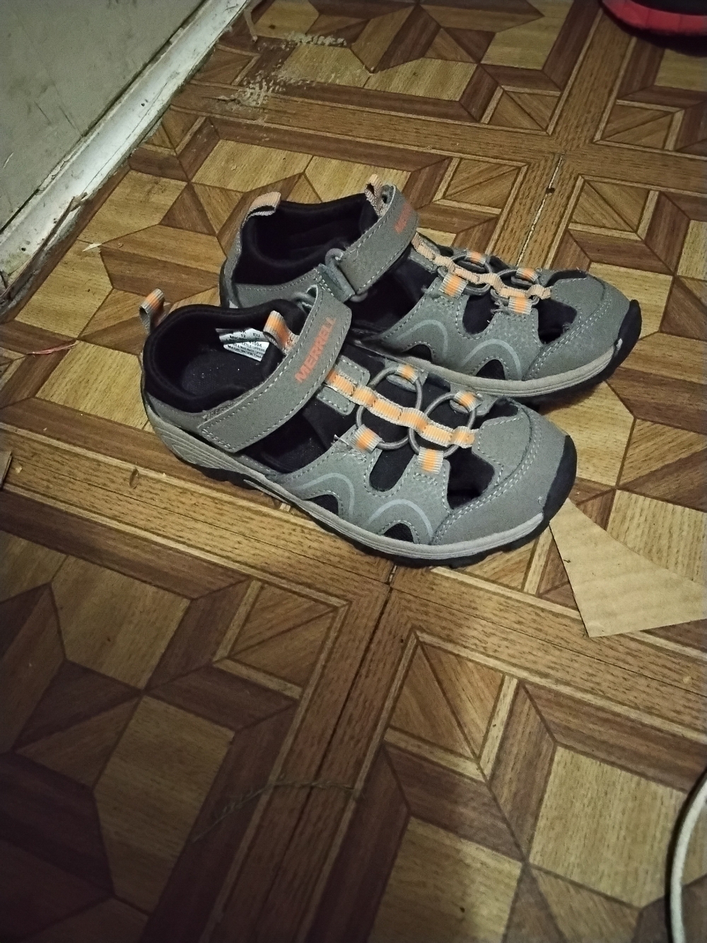 Merrell Kids' Gray and Orange Closed-Toe Sandals